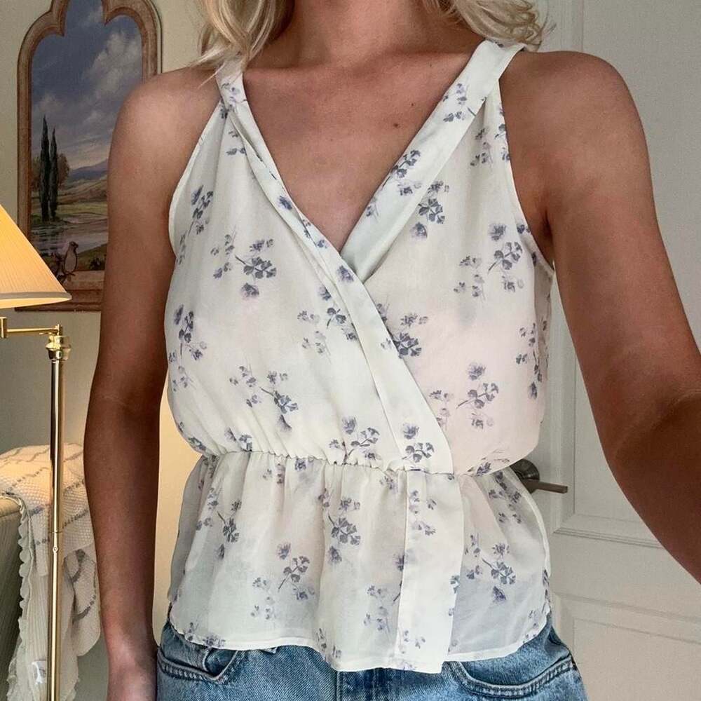 Abercrombie & Fitch Floral Wrap Peplum Blouse